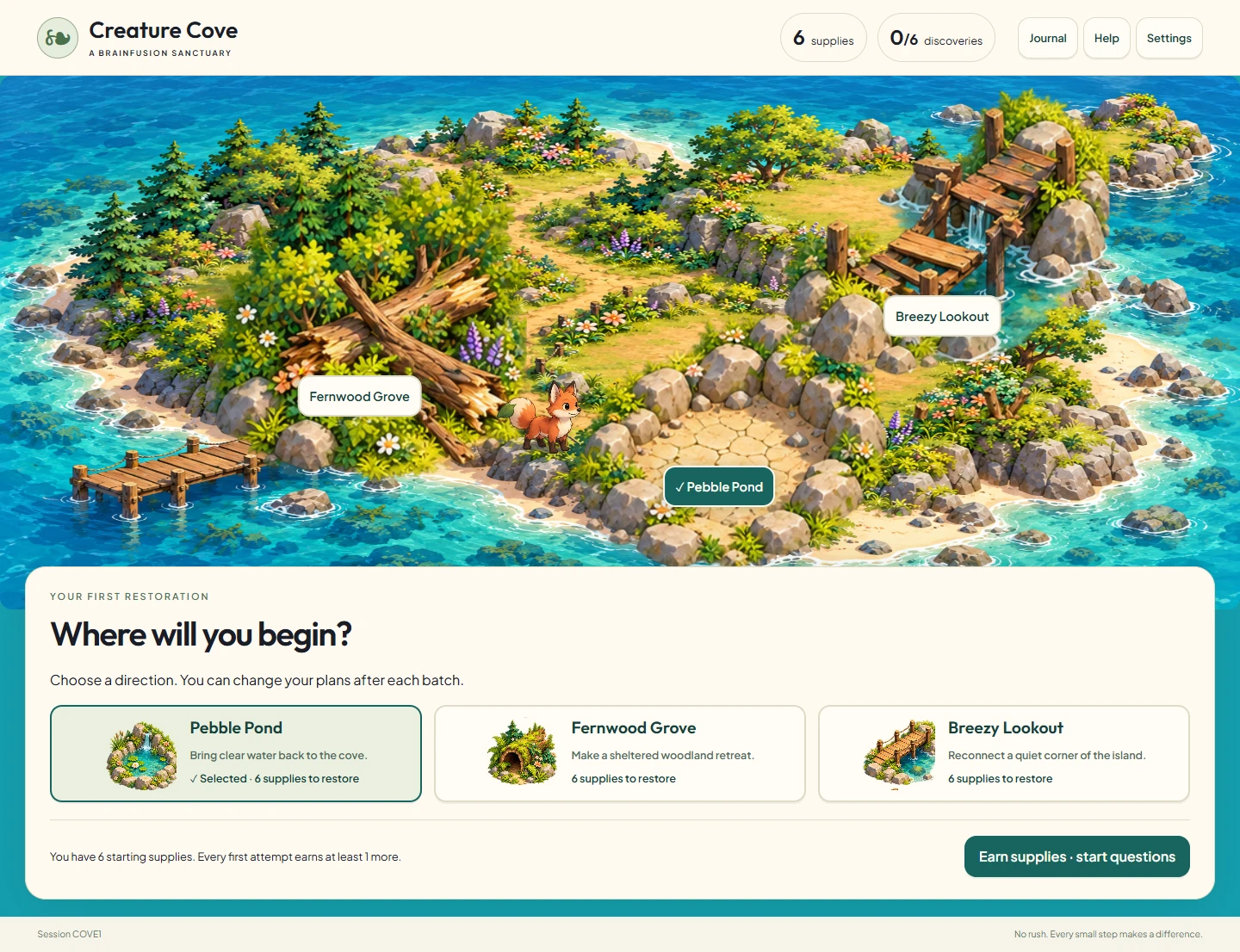 Creature Cove title screen