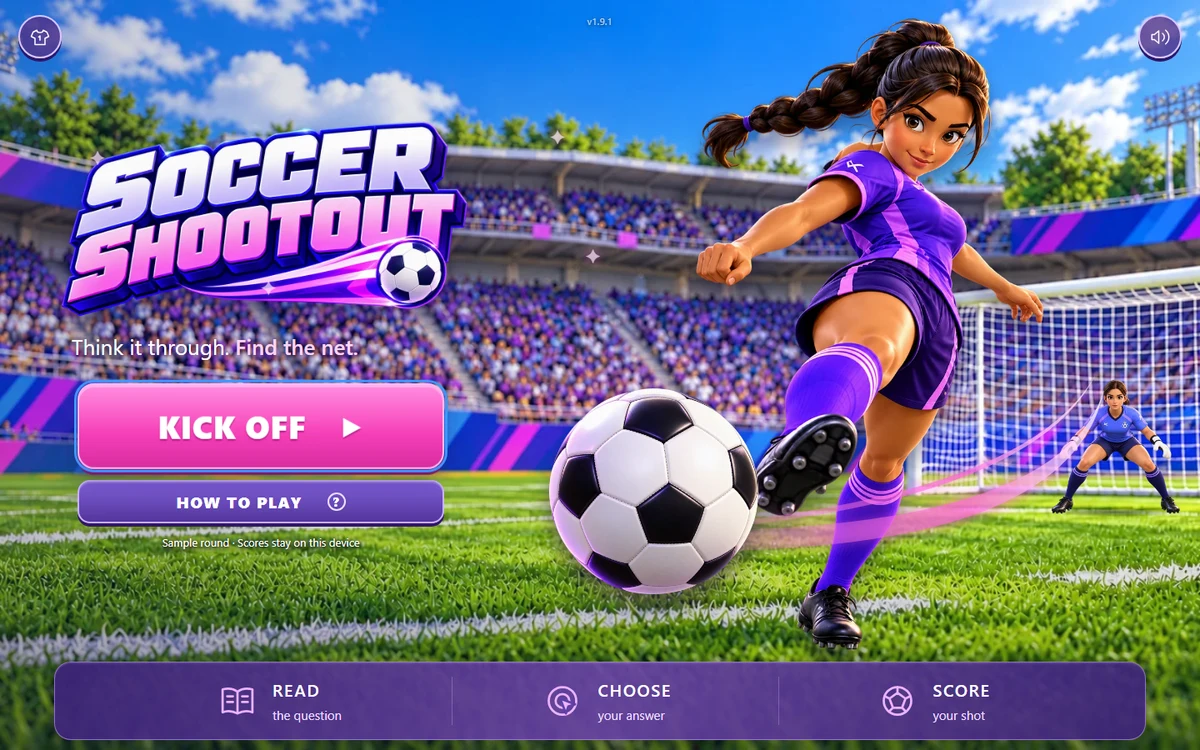 Soccer Shootout title screen